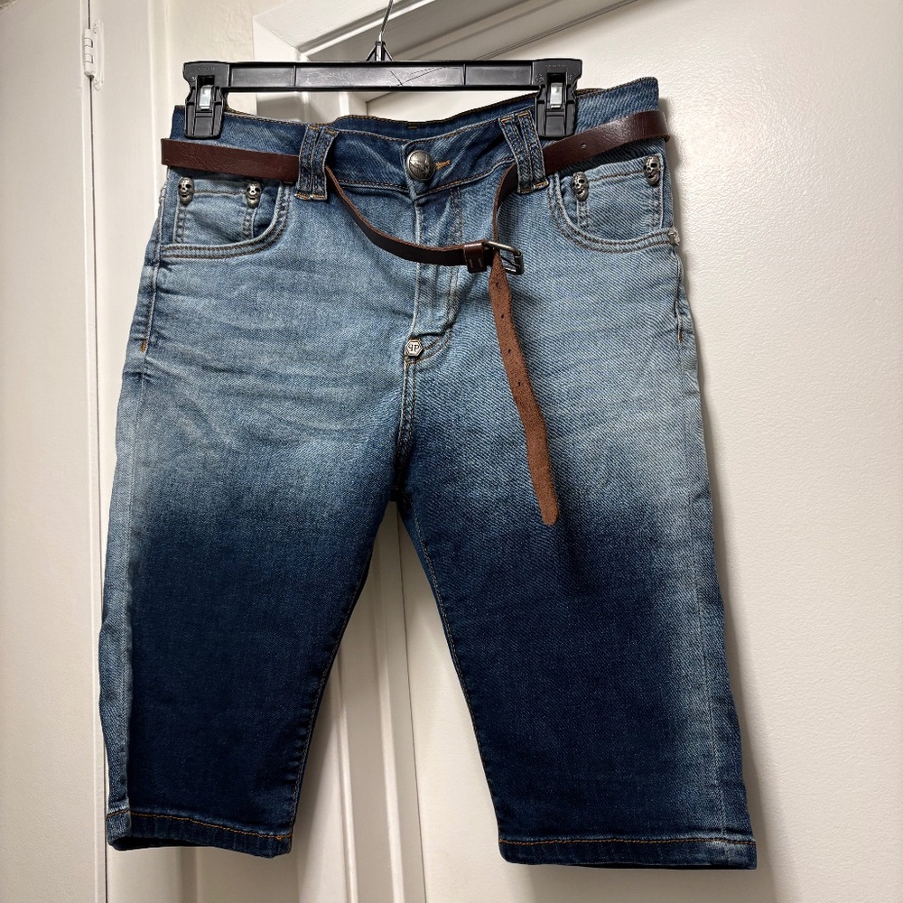 Philipp Plein (??) denim shorts with skull accents - size 29